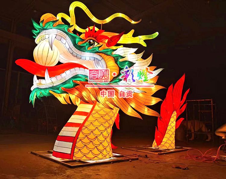 端午節(jié)龍舟龍頭、龍尾彩燈的亮燈測(cè)試效果