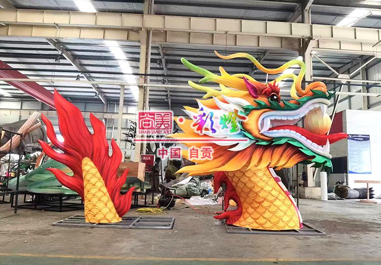 端午龍舟龍頭、龍尾美工著色噴涂白天效果