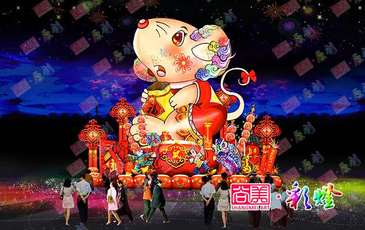鼠年花燈設(shè)計_鼠年彩燈設(shè)計