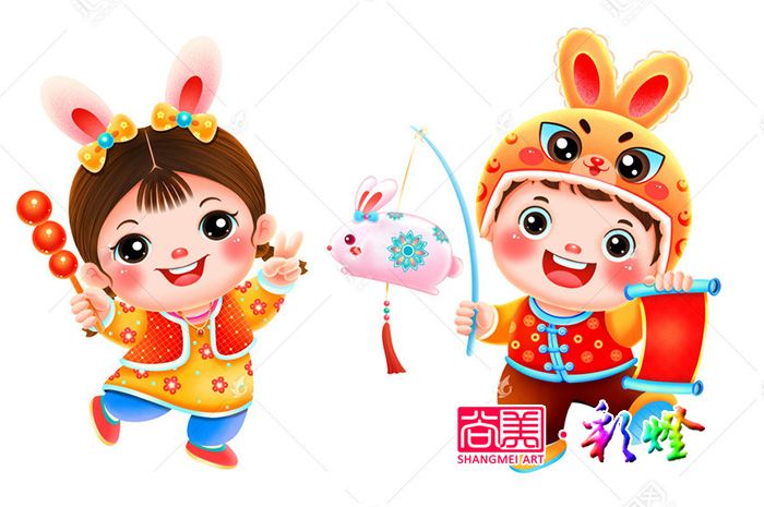 兔年生肖卡通彩燈造型
